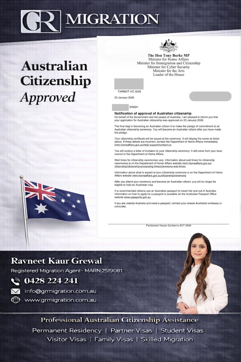GR Migration | 26 Spring Water Cres, Cranbourne VIC 3977, Australia | Phone: 0428 224 241