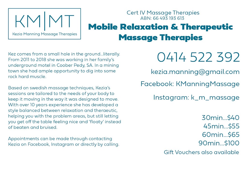 Kezia Manning Massage Therapies - KM|MT | 20 Heritage Ct, Junortoun VIC 3551, Australia | Phone: 0414 522 392