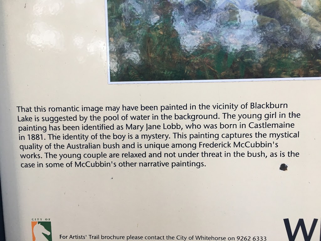 Blackburn Lake - Whitehorse Artists Trail - "Bush idyll 1893" | park | 40 Lake Rd, Blackburn VIC 3130, Australia