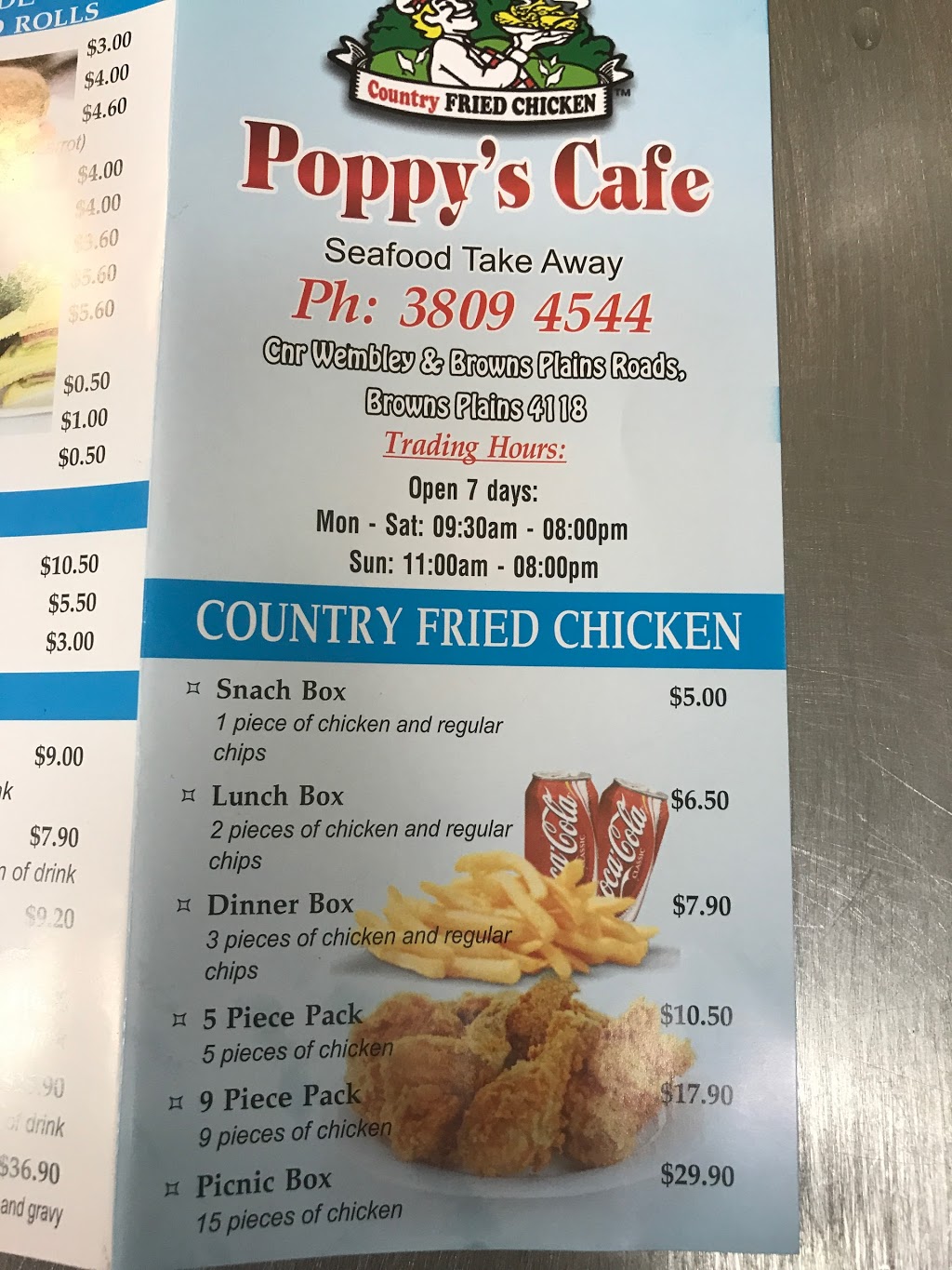 Poppys Cafe | cafe | 840 Wembley Rd, Browns Plains QLD 4118, Australia | 0738094544 OR +61 7 3809 4544