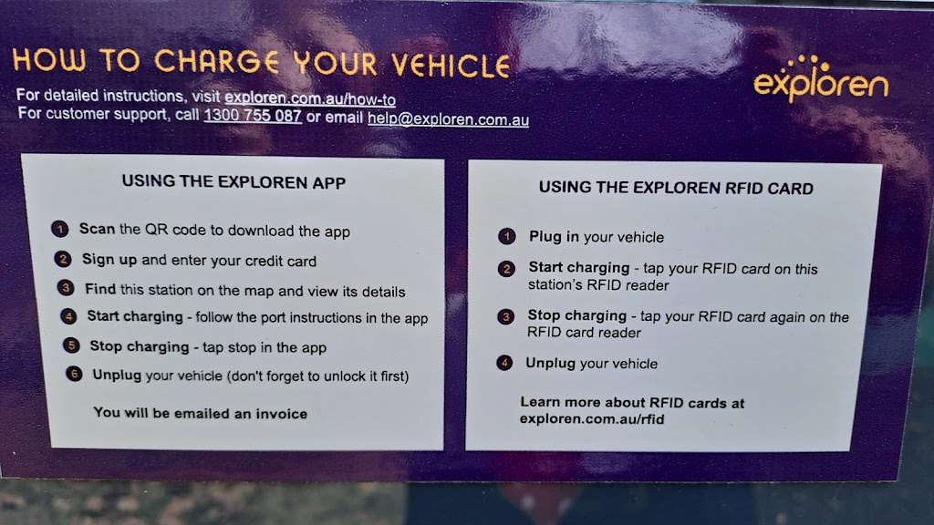 Exploren Charging Station | 2 Hall St, Warialda NSW 2402, Australia | Phone: 1300 755 087