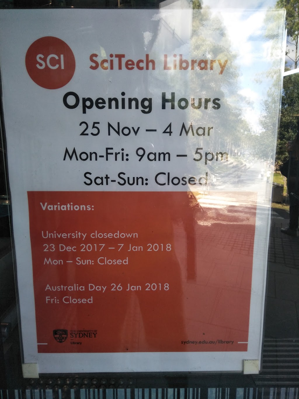 SciTech Library - The University of Sydney Library | Jane Foss Russell Building, G02/160 City Rd, Sydney NSW 2006, Australia | Phone: (02) 8627 8711