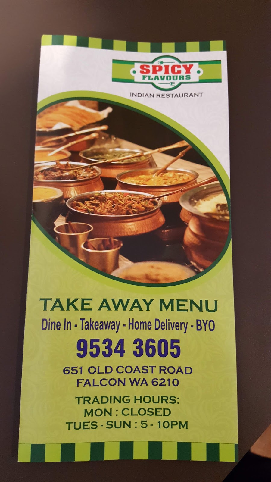 Spicy Flavours Indian Restaurant | restaurant | T5/651 Old Coast Rd, Falcon WA 6210, Australia | 0895343605 OR +61 8 9534 3605