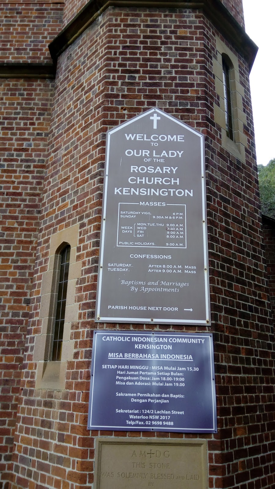 Our Lady of The Rosary Parish Kensington | church | 4 Roma Ave, Kensington NSW 2033, Australia | 0426042624 OR +61 426 042 624