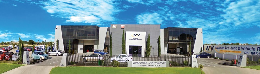 Navarone Accident & Vehicle Repair | car repair | 739 Clayton Rd, Clayton South VIC 3169, Australia | 0395512677 OR +61 3 9551 2677