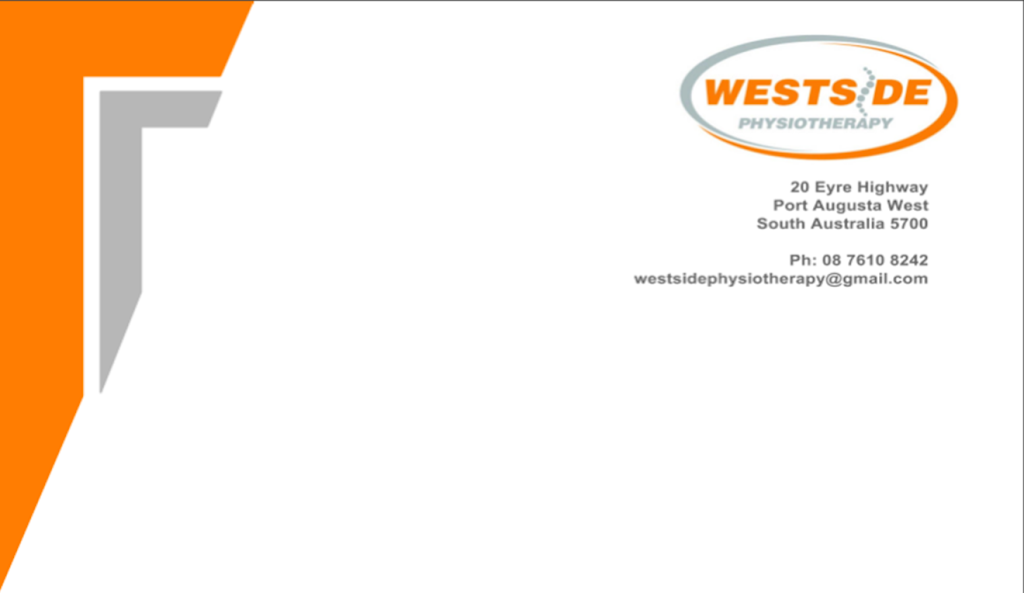 Westside Physiotherapy | physiotherapist | 20 Eyre Hwy, Port Augusta West SA 5700, Australia | 0876108242 OR +61 8 7610 8242