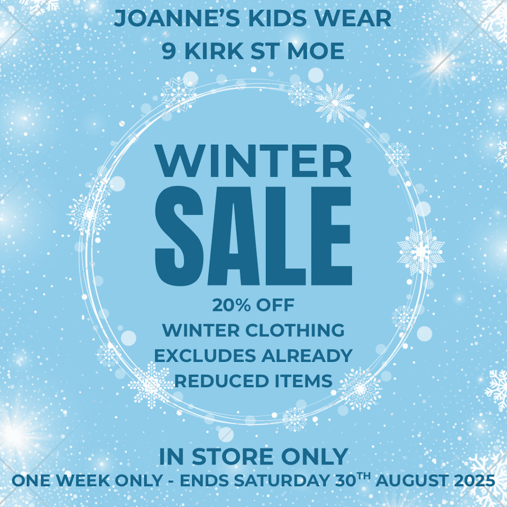 Joanne’s Kids Wear | 9 Kirk St, Moe VIC 3825, Australia | Phone: 0428 278 514