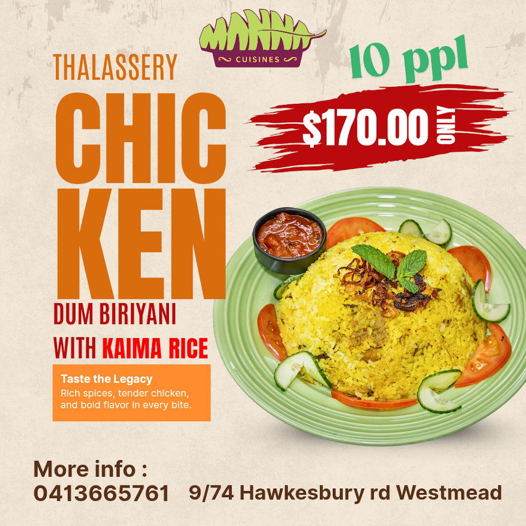 Manna Cuisines You Dream It We Make It | 9/74 Hawkesbury Rd, Westmead NSW 2145, Australia | Phone: 0413 665 761