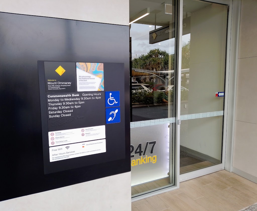 Commonwealth Bank Mount Ommaney Branch | bank | 171 Dandenong Rd Shop U6B, Centenary Shopping Centre, Mount Ommaney QLD 4074, Australia | 0733380406 OR +61 7 3338 0406