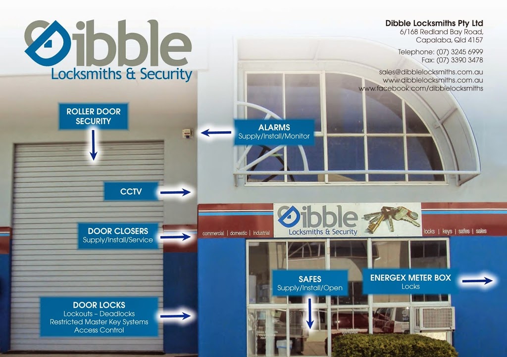 Dibble Locksmiths & Security | locksmith | 6/168 Redland Bay Rd, Capalaba QLD 4157, Australia | 0732456999 OR +61 7 3245 6999