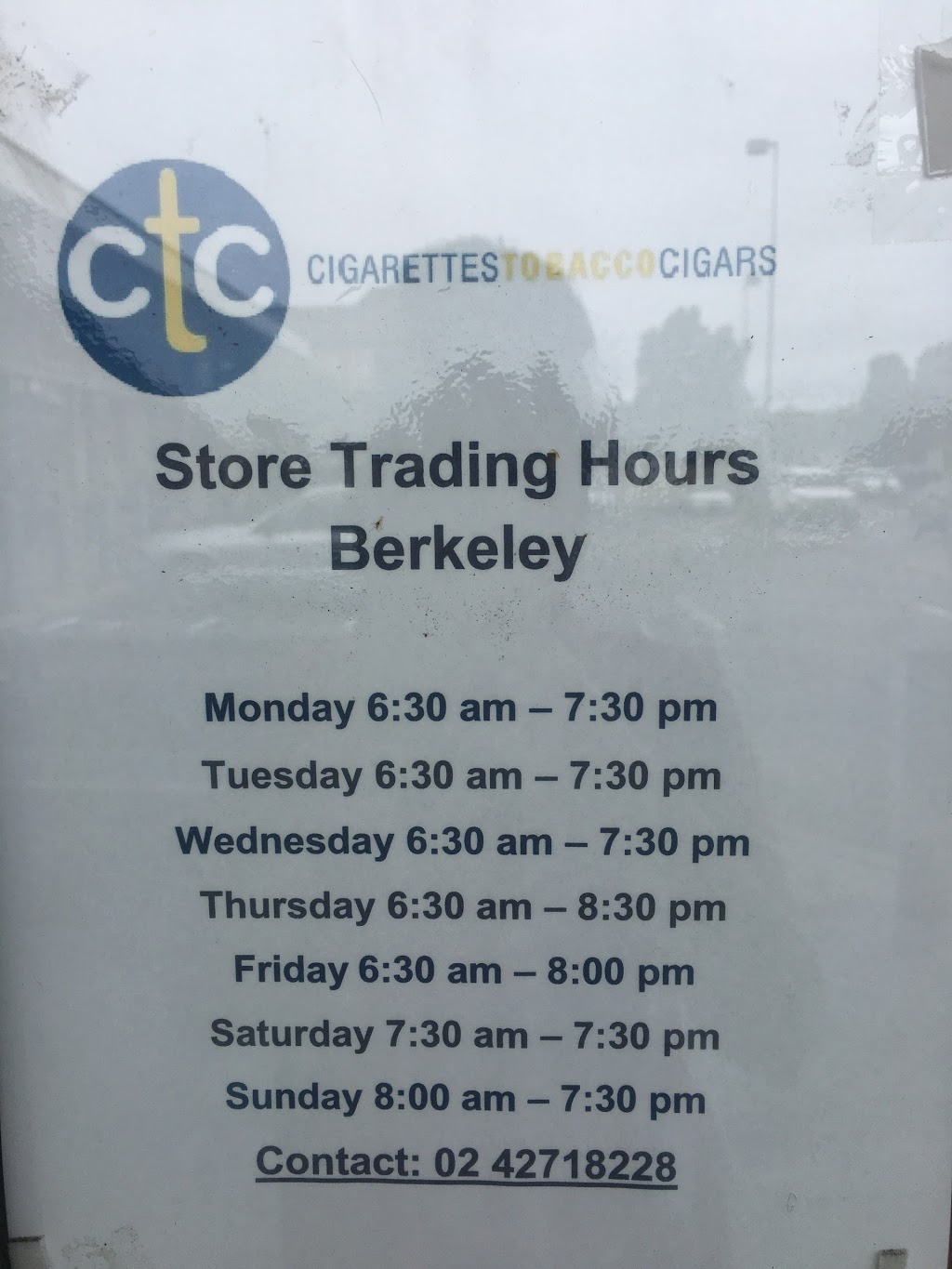 CTC Berkeley (sh10) Opening Hours