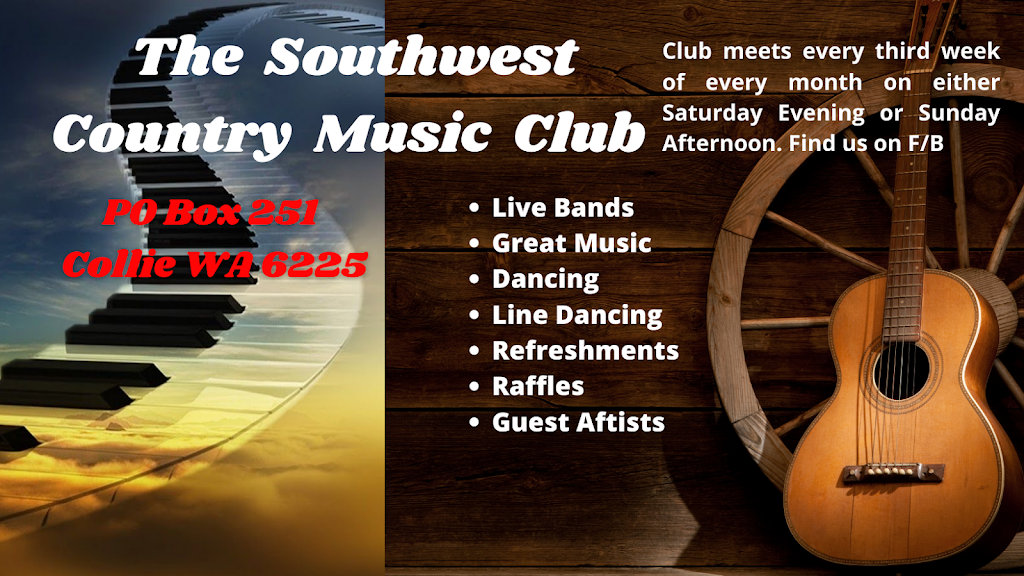 The South West Country Music Club Inc |  | Community Hall, 37 Russell Rd, Burekup WA 6235, Australia | 0467070248 OR +61 467 070 248