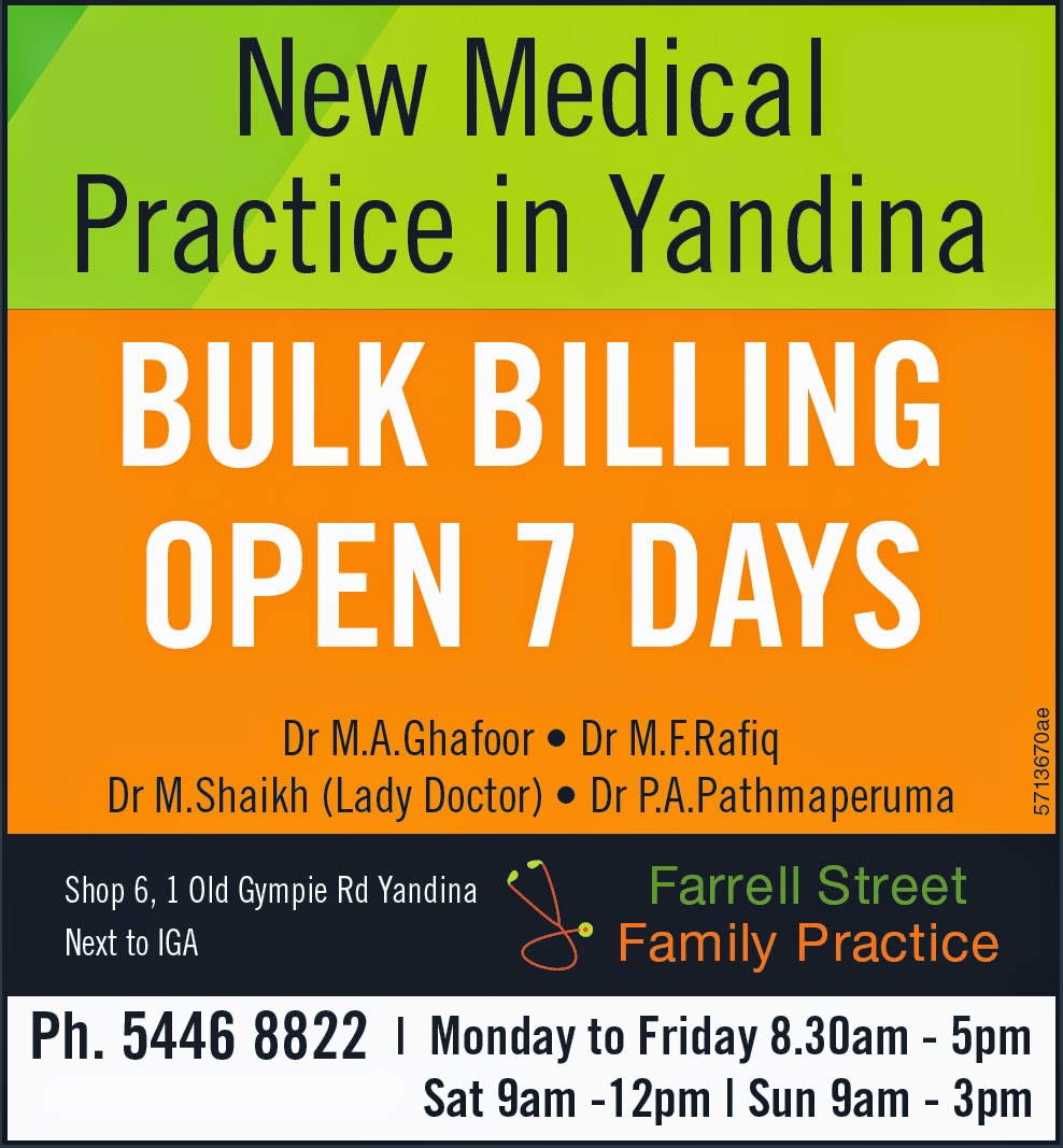 Farrell Street Family Practice | doctor | 6/1 Old Gympie Rd, Yandina QLD 4561, Australia | 0754468822 OR +61 7 5446 8822