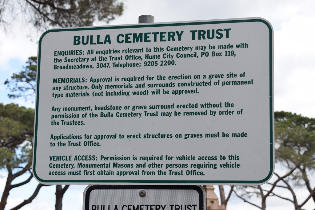 Bulla Cemetery | Cemetery Ln, Bulla VIC 3428, Australia | Phone: (03) 9205 2200