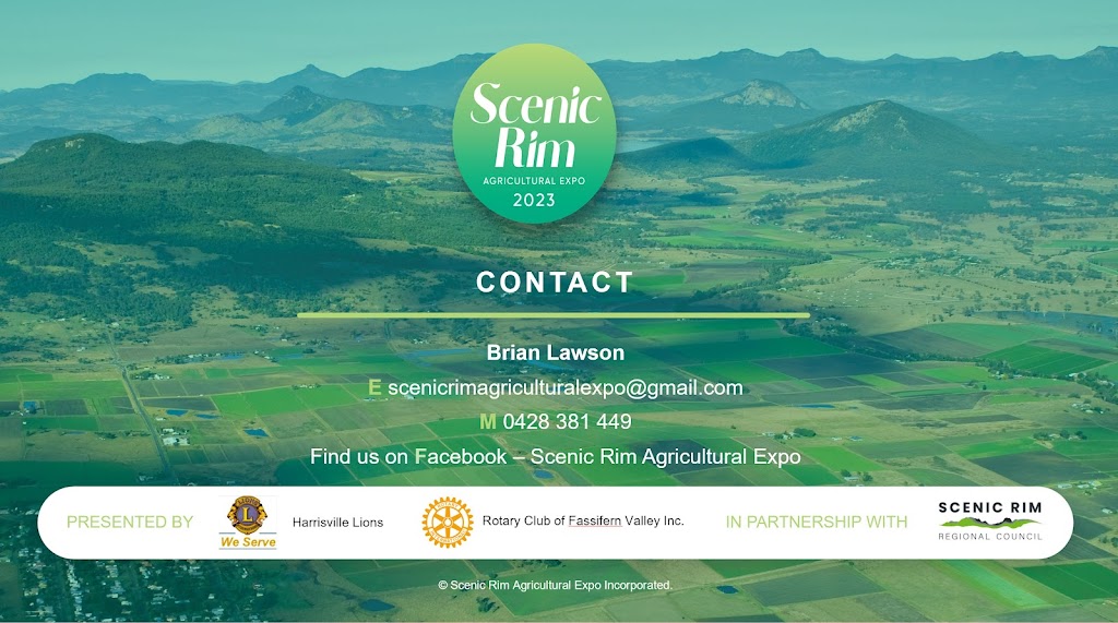 Scenic Rim Agricultural Expo | Parcells Rd, Harrisville QLD 4307, Australia | Phone: 0428 381 449