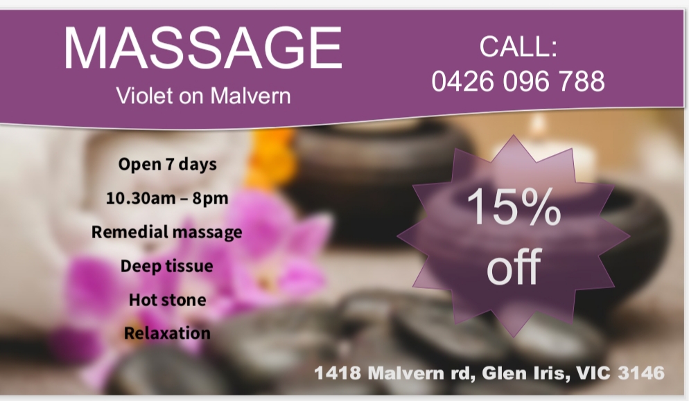 Violet on Malvern | spa | 1418 Malvern Rd, Glen Iris VIC 3146, Australia | 0426096788 OR +61 426 096 788