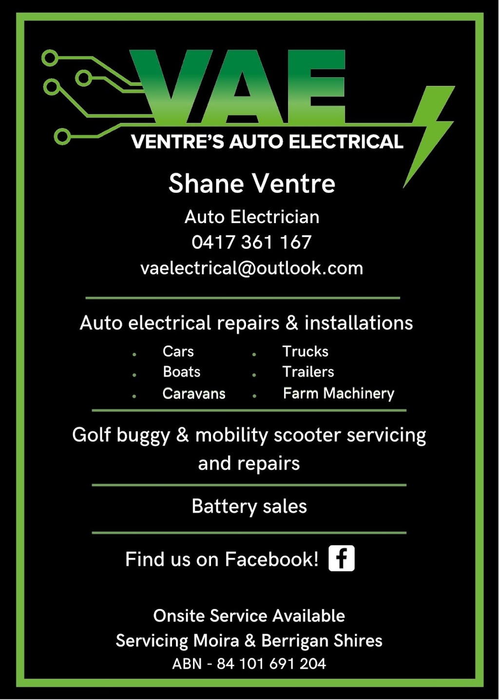 Ventres Auto Electrical | car repair | Strathmerton VIC 3641, Australia | 0417361167 OR +61 417 361 167