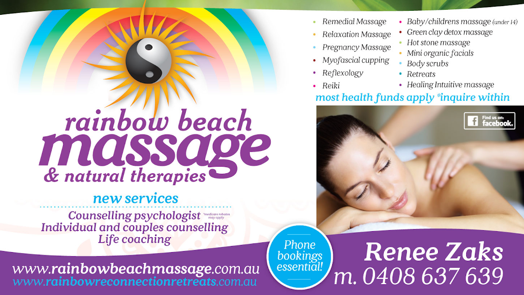 Rainbow Beach Massage & Natural Therapies | school | 4/4 Prospect Pl, Rainbow Beach QLD 4581, Australia | 0408637639 OR +61 408 637 639