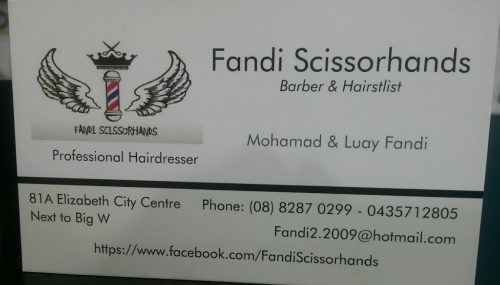 Fandi Scissorhands | hair care | 81a/50 Elizabeth Way, Elizabeth SA 5112, Australia | 0882870299 OR +61 8 8287 0299