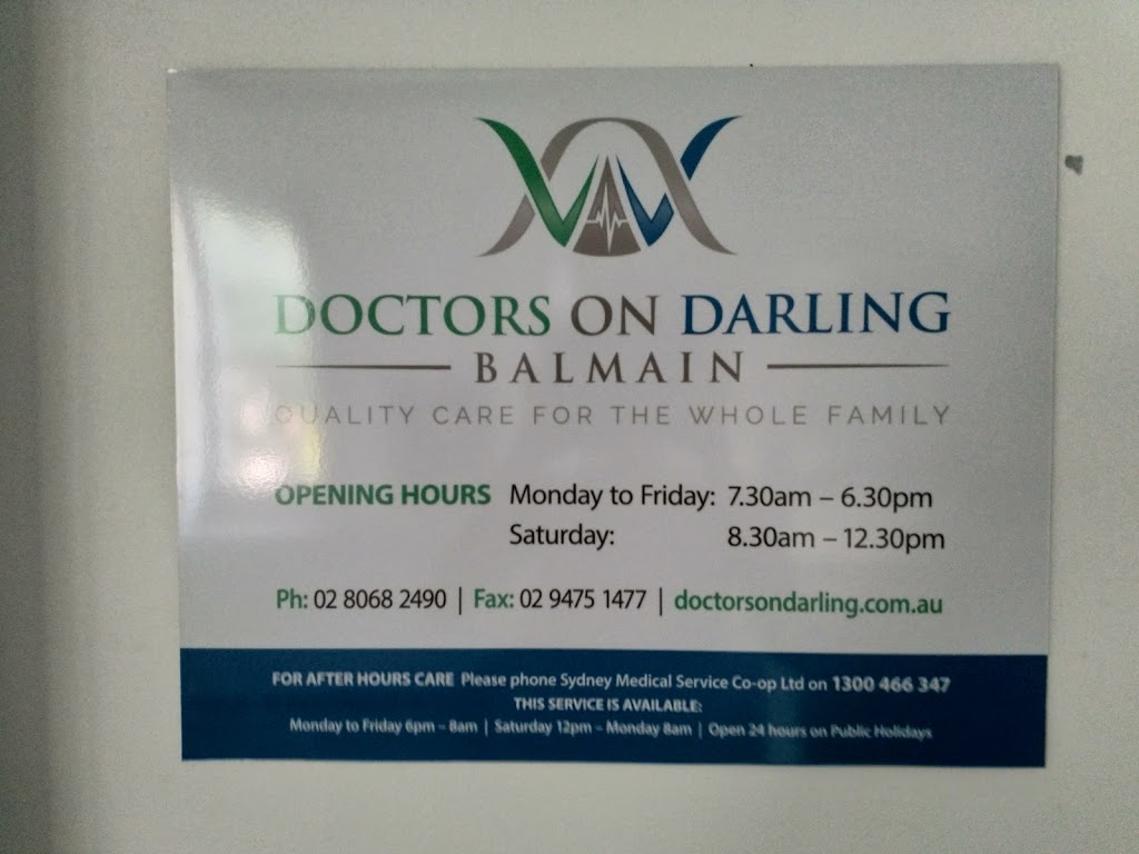 Doctors on Darling | doctor | 3 Montague St, Balmain NSW 2041, Australia | 0280682490 OR +61 2 8068 2490