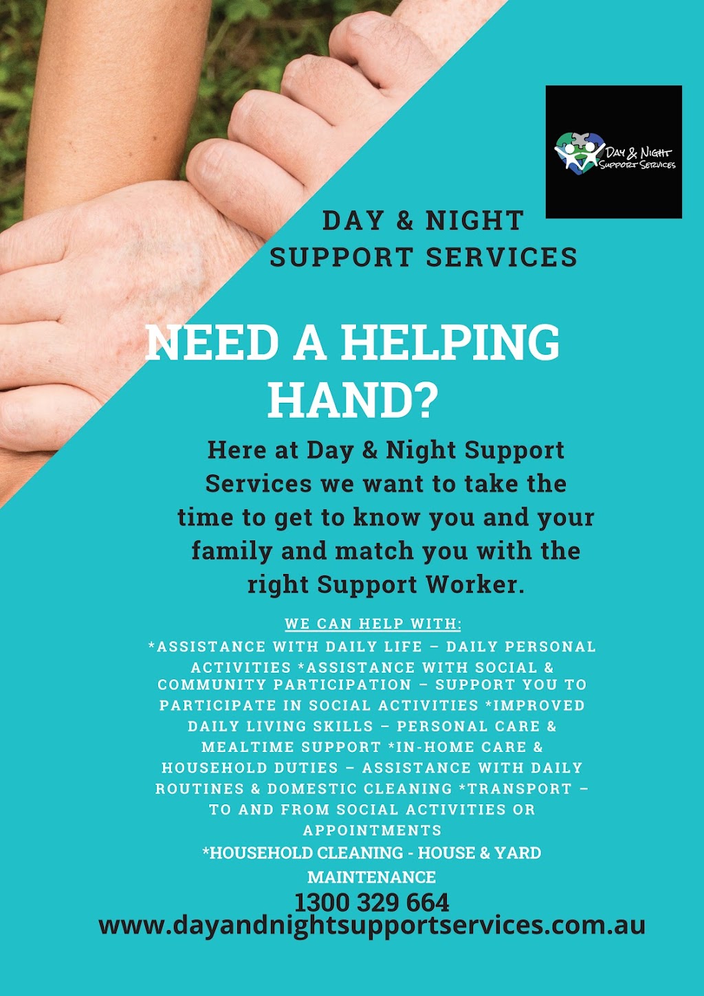 Day & Night Support Services | Richfield Cl, Nerang QLD 4211, Australia | Phone: 1300 329 664