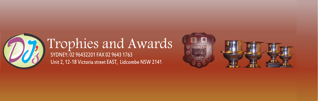 DJs Trophies | 2/12-18 Victoria St E, Lidcombe NSW 2141, Australia | Phone: (02) 9643 2201