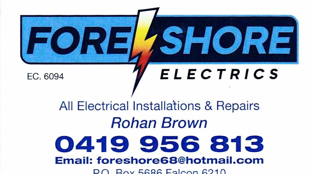 Foreshore Electrics | electrician | 1 Kabbarli St, Falcon WA 6210, Australia | 0419956813 OR +61 419 956 813