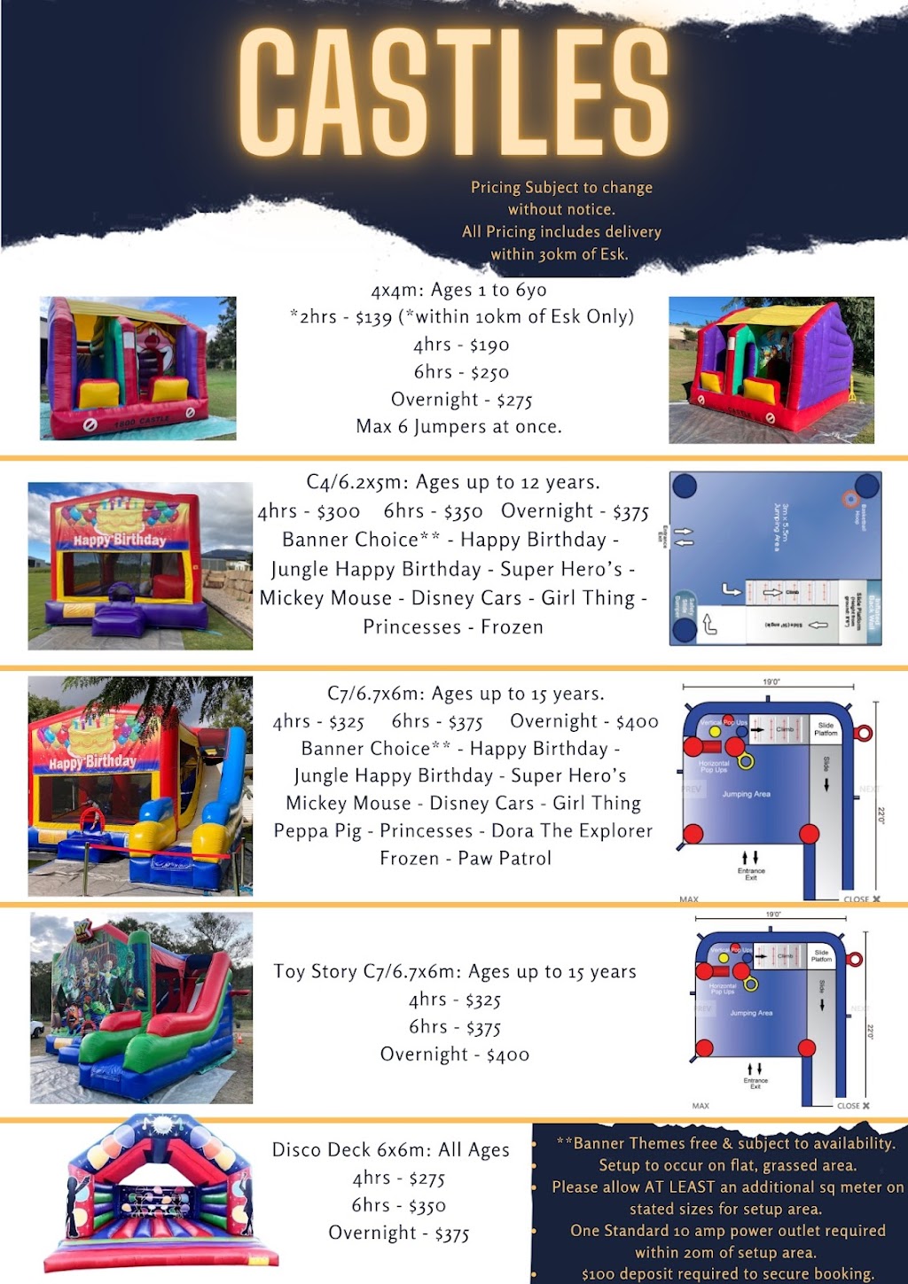 Swann Jumping Castle & Party Hire | Brough Ct, Esk QLD 4312, Australia | Phone: 0412 781 188