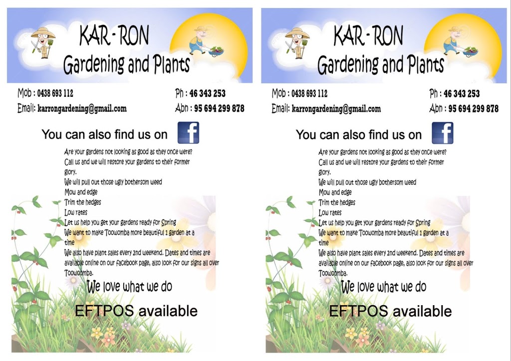 Kar-Ron Gardening & Plants | store | 2/6 Harth St, Toowoomba City QLD 4350, Australia | 0746343253 OR +61 7 4634 3253