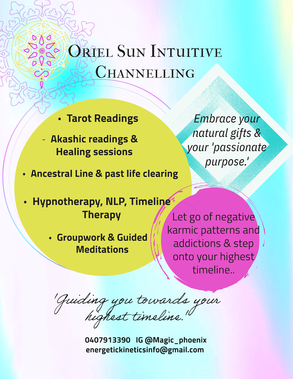 Oriel Sun Tarot Readings & Hypnosis | 368 Willung Rd, Rosedale VIC 3847, Australia | Phone: 0407 913 390