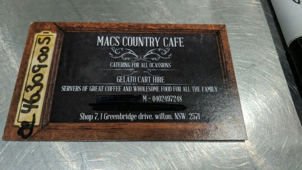 Macs Country Cafe | cafe | 11 Greenbridge Dr, Wilton NSW 2571, Australia | 0246309005 OR +61 2 4630 9005