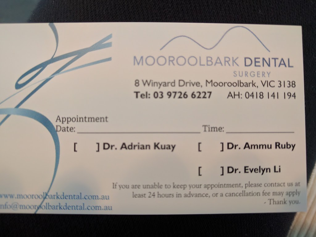 Mooroolbark Dental Surgery | dentist | 8 Winyard Dr, Mooroolbark VIC 3138, Australia | 0397266227 OR +61 3 9726 6227