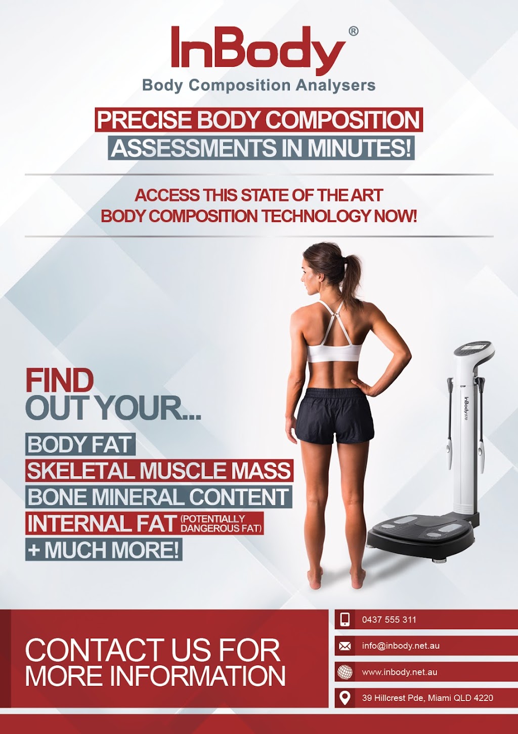 InBody Body Composition Analysers | 22/30 Mudgeeraba Rd, Mudgeeraba QLD 4213, Australia | Phone: 0437 555 311