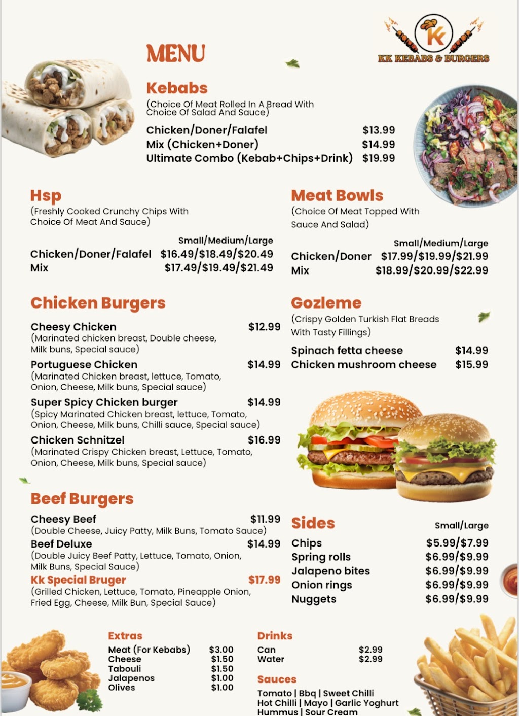 KK kebabs&burgers | 389 Wagga Rd, Lavington NSW 2641, Australia | Phone: 0406 868 593