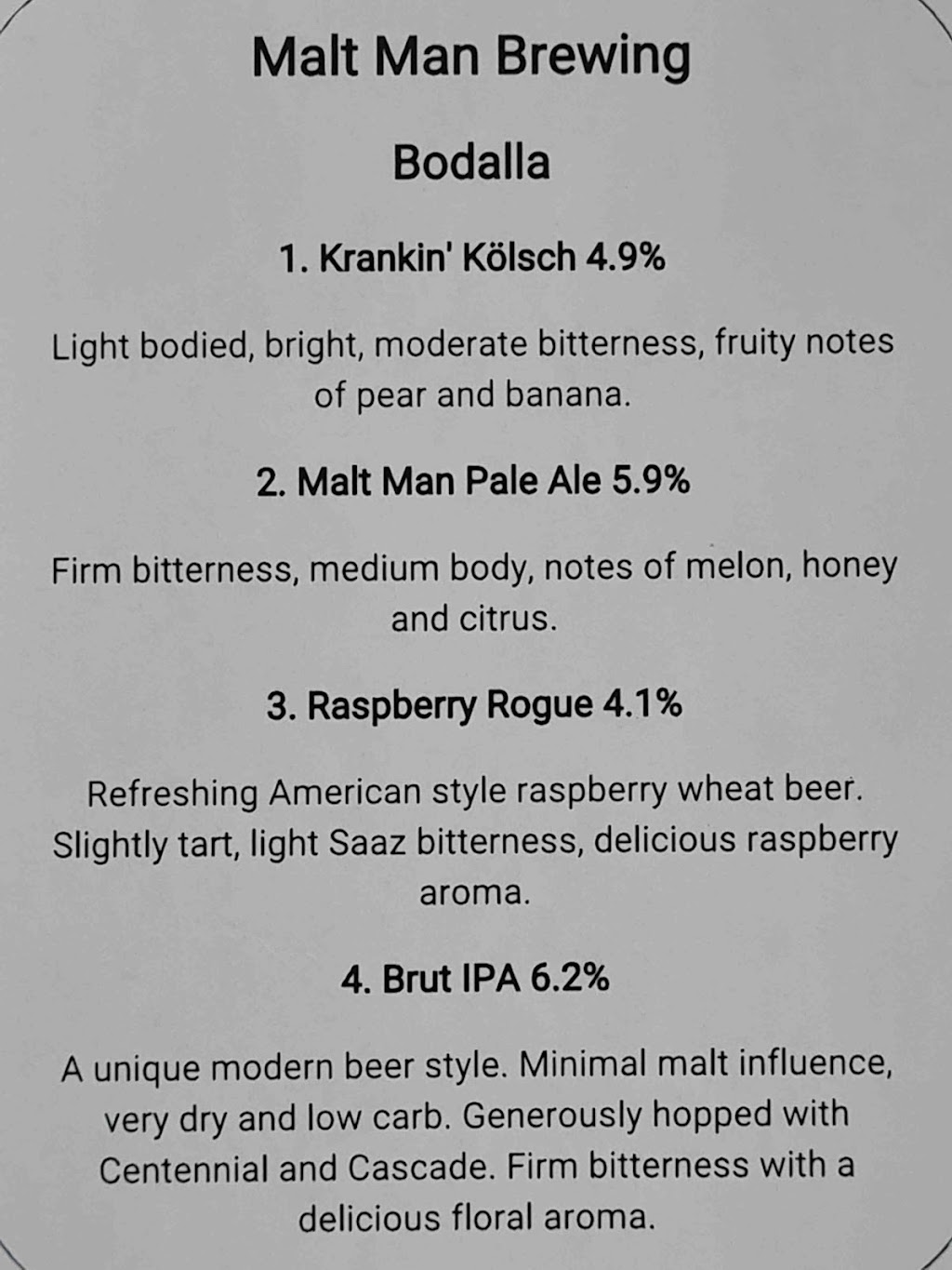 Malt Man Brewing | food | 160 Princes Hwy, Bodalla NSW 2545, Australia | 0493155811 OR +61 493 155 811