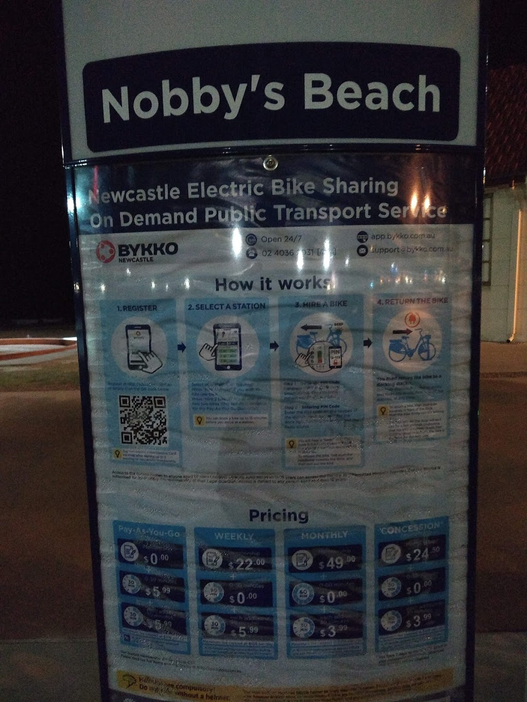 Newcastle Electric Bike Sharing, Nobbys Beach |  | Nobbys Beach, Nobbys Rd, Newcastle East NSW 2300, Australia | 0240362031 OR +61 2 4036 2031