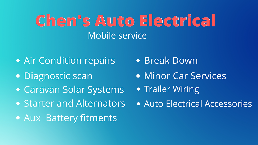 Chens Auto Electrical | car repair | 22 Hammersmith Cct, Traralgon VIC 3844, Australia | 0490475097 OR +61 490 475 097