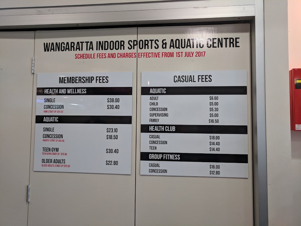 Wangaratta Sports & Aquatic Centre | 41 Schilling Dr, Wangaratta VIC 3677, Australia | Phone: (03) 5722 1723