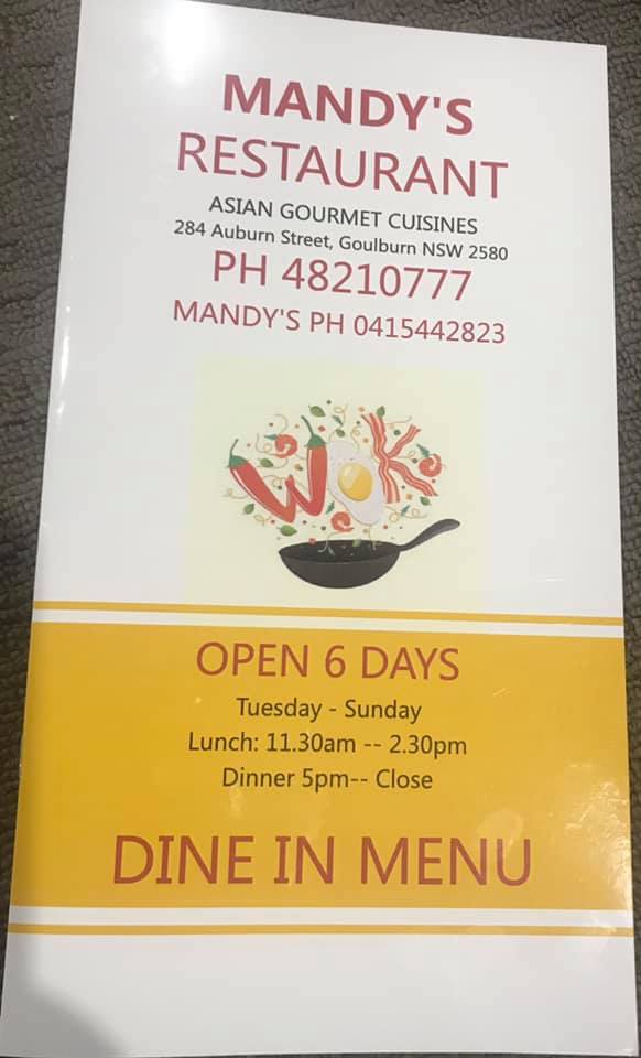 Mandys Restaurant | restaurant | 284 Auburn St, Goulburn NSW 2580, Australia | 0248210777 OR +61 2 4821 0777