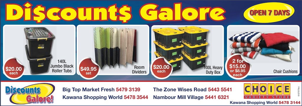 Discounts Galore | home goods store | Shop 9 Nambour Mill Village, 15 Mill St, Nambour QLD 4560, Australia | 0754416321 OR +61 7 5441 6321