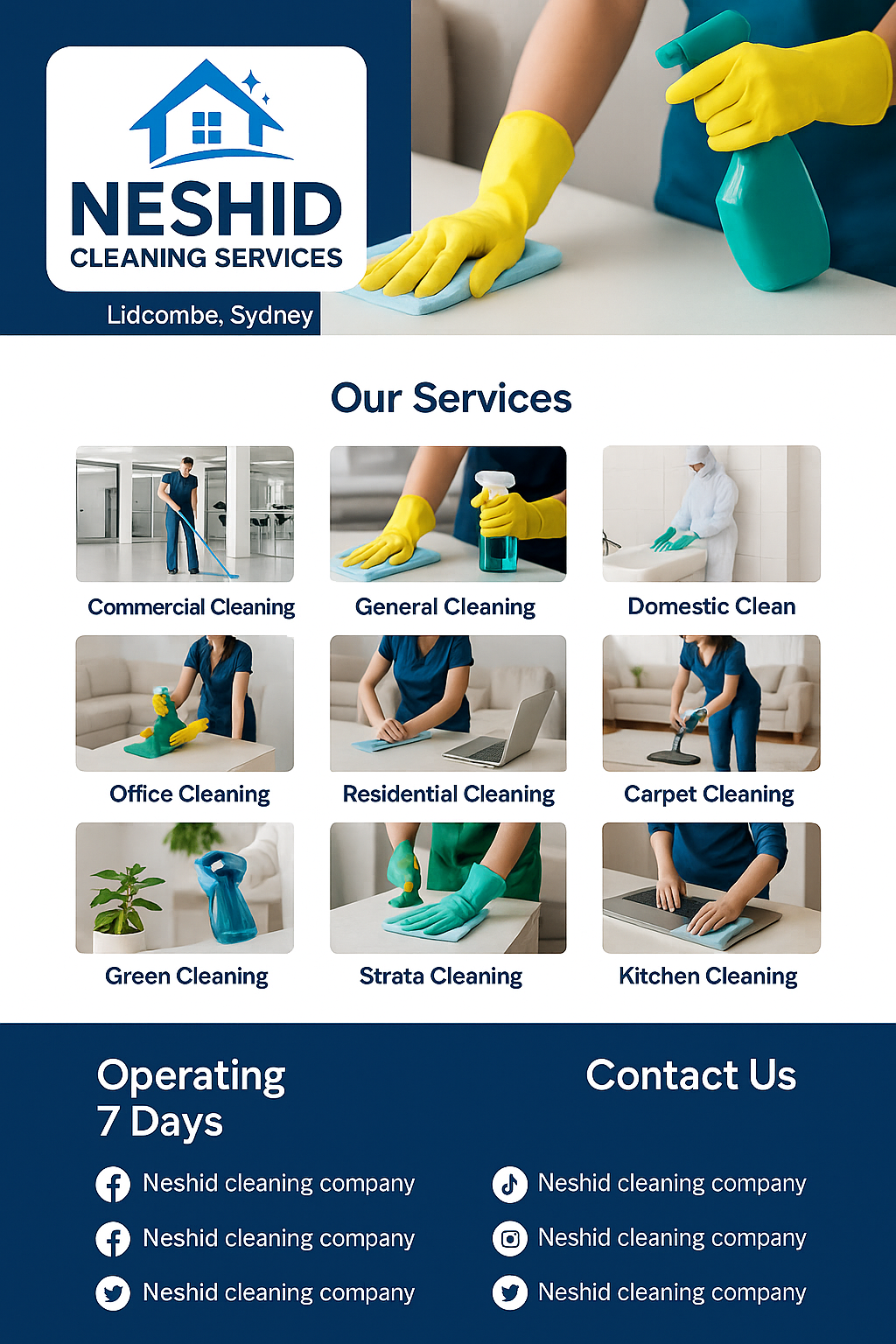 Neshid Cleaning Services | 2/10 Ann St, Lidcombe NSW 2141, Australia | Phone: 0410 127 273