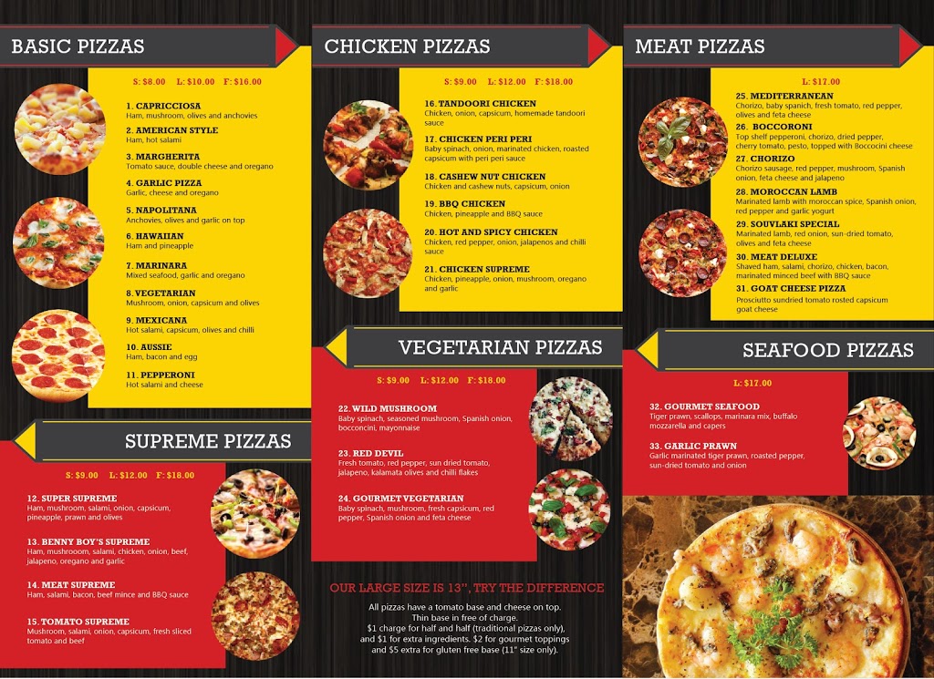 Benny Boys Pizza (Clayton South) | meal delivery | 63A Springs Rd, Clayton South VIC 3169, Australia | 0395588224 OR +61 3 9558 8224