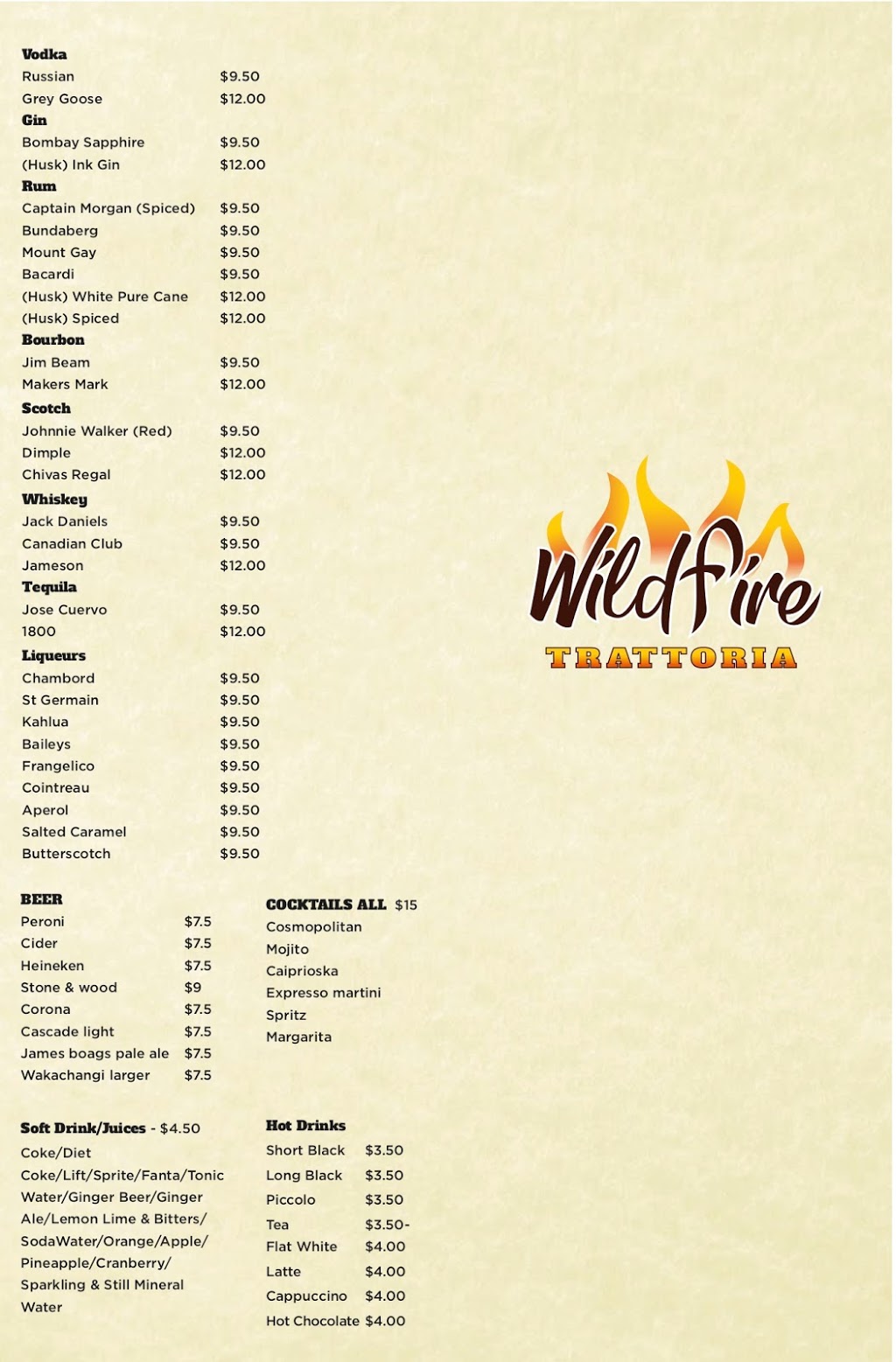 WILDFIRE TRATTORIA | restaurant | SHOP 19/2-14 Henry Lawson Dr, Terranora NSW 2486, Australia | 0755904049 OR +61 7 5590 4049