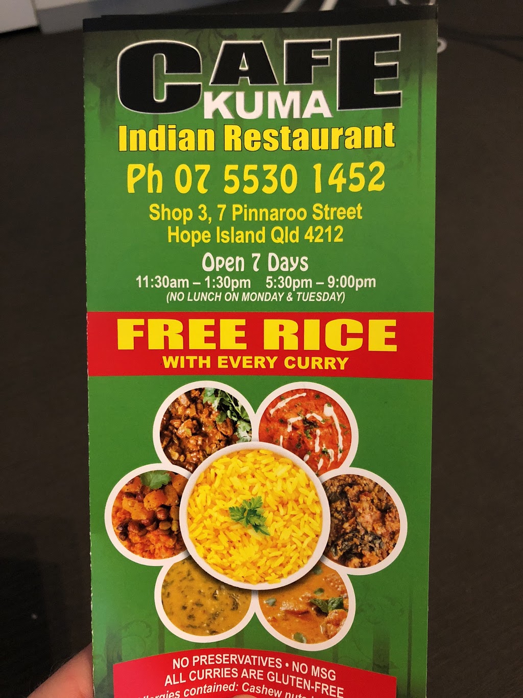Cafe Kuma Indian Restaurant | restaurant | Santa Barbara Store, Shop 3/7 Pinnaroo St, Hope Island QLD 4212, Australia | 0755301452 OR +61 7 5530 1452