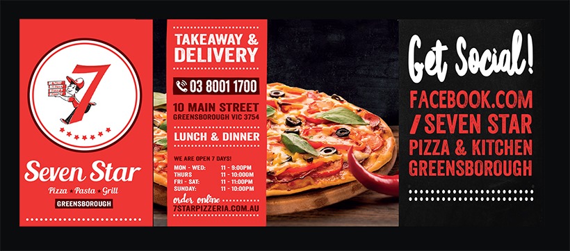 Seven Star Pizza & Kitchen Greensborough | 10 Main St, Greensborough VIC 3088, Australia | Phone: (03) 8001 1700