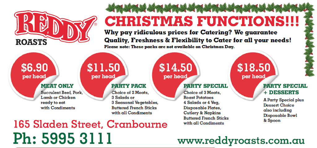 Reddy Roasts Cranbourne Central | meal takeaway | 165 Sladen St, Cranbourne VIC 3977, Australia | 0359953111 OR +61 3 5995 3111