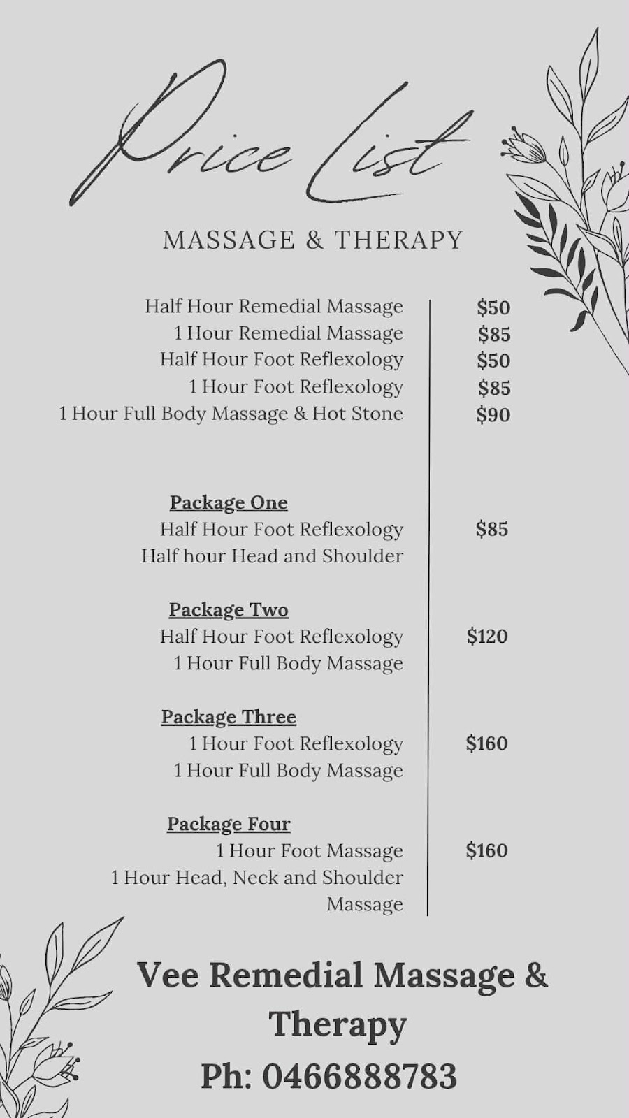 Vee Remedial Massage & Therapy | 381 Allan St, Kyabram VIC 3620, Australia | Phone: 0466 888 783