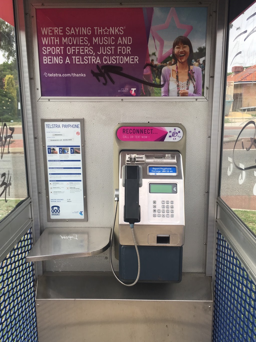 Telstra Pay Phone | 88 Rosewood Ave &, Birchwood Ave, Woodlands WA 6018, Australia