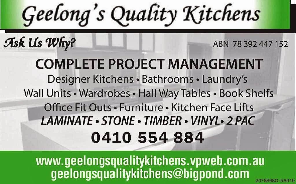 Geelongs Quality Kitchens |  | 39 Noyes Rd, Lethbridge VIC 3332, Australia | 0352817577 OR +61 3 5281 7577