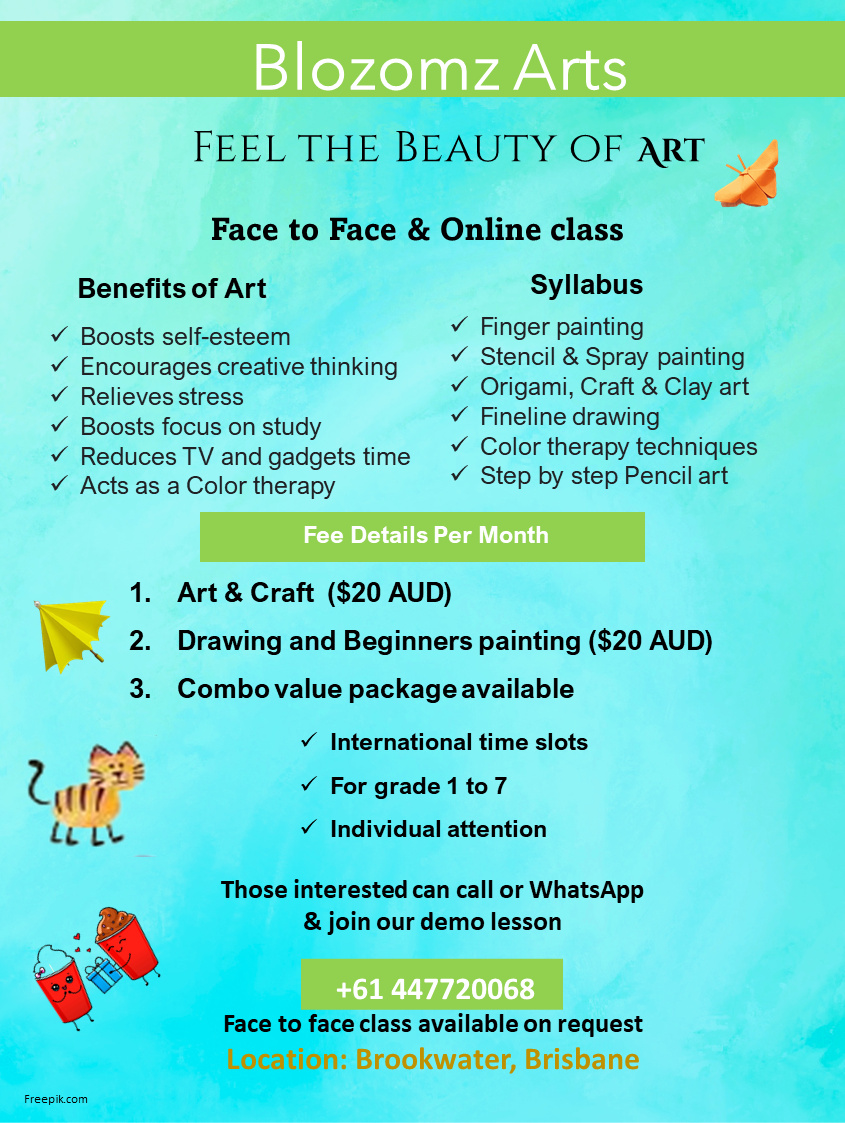 Art class in brookwater |  | 14 Belinda Court, Brookwater QLD 4300, Australia | 0447720068 OR +61 447 720 068